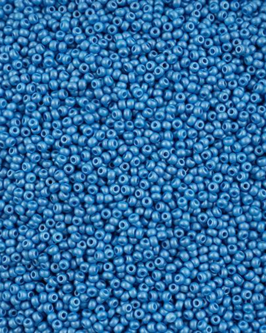 10/0 Czech Seed Beads Permalux Chalk Dyed Light Blue 22g