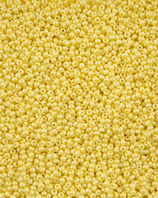 10/0 Czech Seed Beads Permalux Chalk Dyed Light Yellow 22g