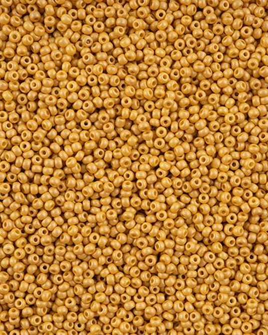 10/0 Czech Seed Beads Permalux Chalk Dyed Yellow Brown 22g
