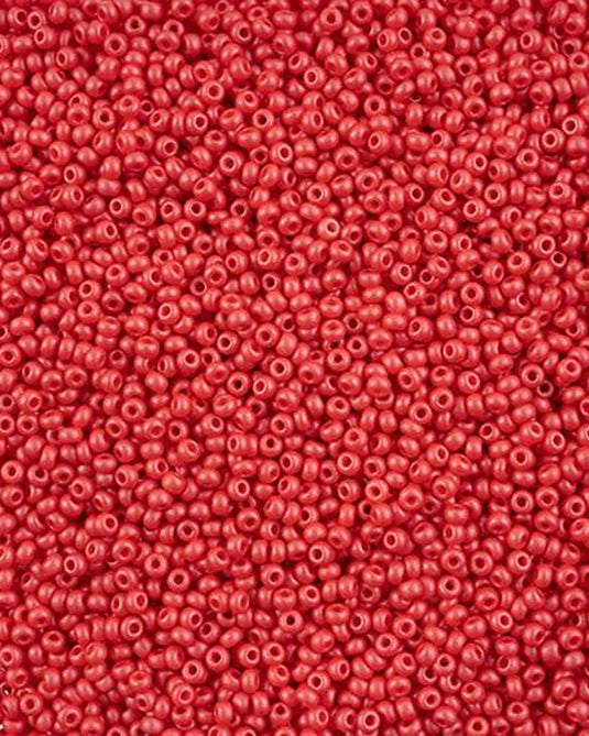 10/0 Czech Seed Beads Permalux Chalk Dyed Red 22g