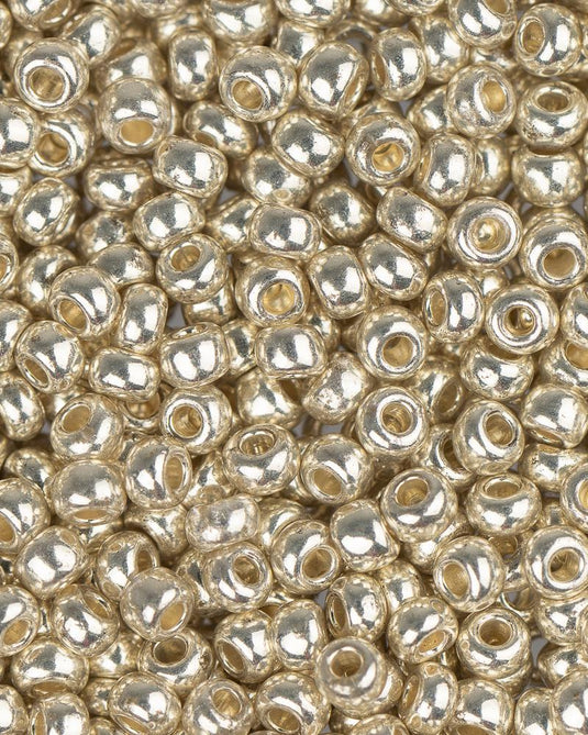 10/0 Czech Seed Beads Light Silver Metallic 22g