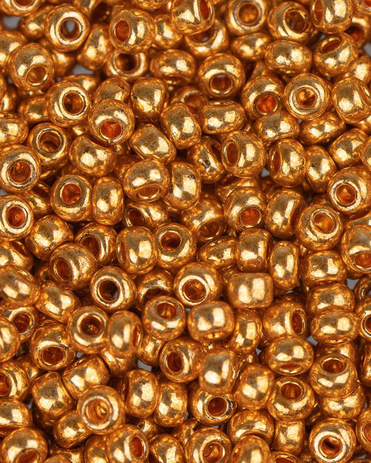 10/0 Czech Seed Beads Metallic Gold 22g