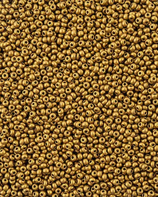 10/0 Czech Seed Beads Gold Matte 22g