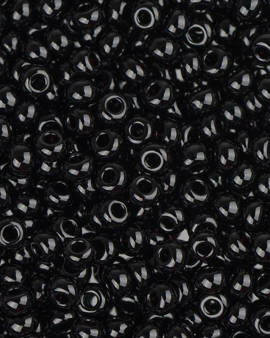 10/0 Czech Seed Beads Opaque Black 22g
