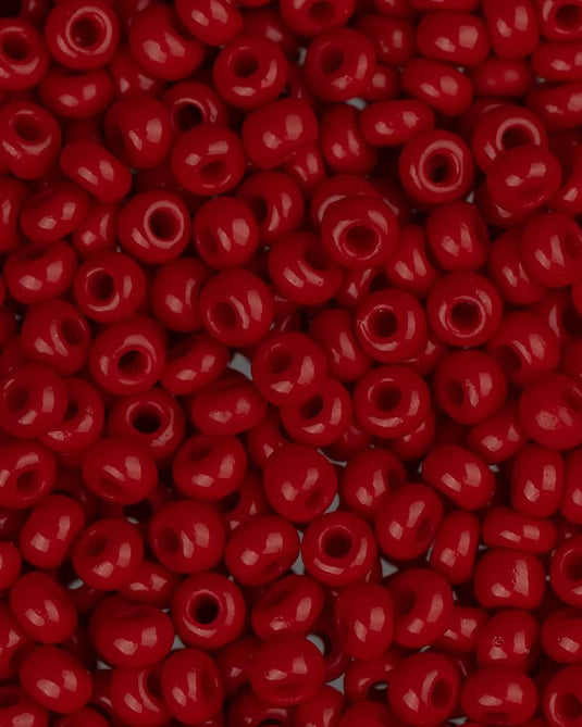 10/0 Czech Seed Beads Medium Dark Red Opaque 22g