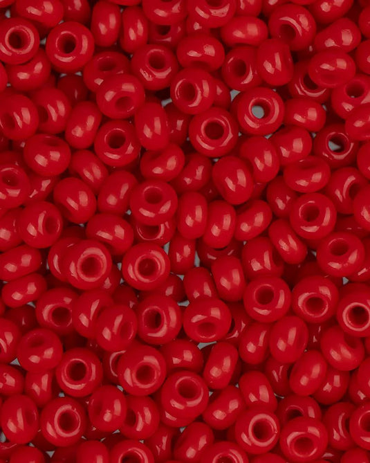 10/0 Czech Seed Beads Medium Red Opaque 22g