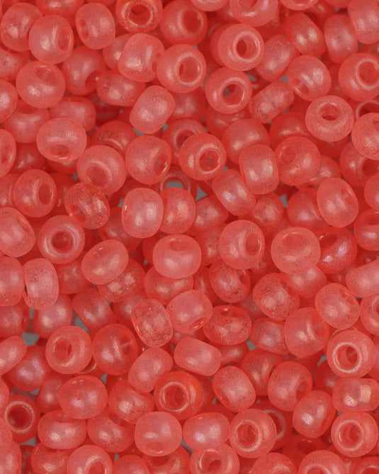 10/0 Czech Seed Beads Salmon Pink Rainbow AB TP 22g