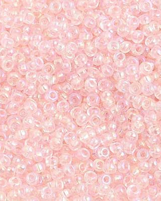 10/0 Czech Seed Beads Light Pink Rainbow Transparent 22g