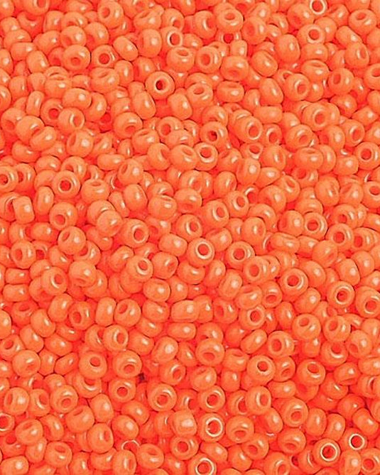 10/0 Czech Seed Beads Orange Opaque AB 22g