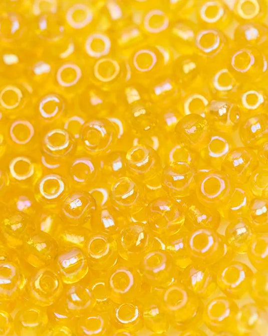 10/0 Czech Seed Beads IrisYellow Transparent 22g