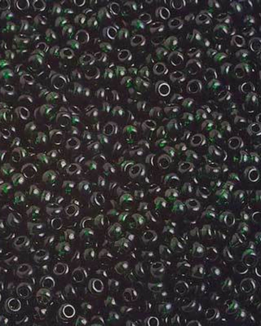 10/0 Czech Seed Beads DarkGreen Transparent 22g