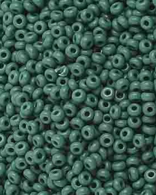 10/0 Czech Seed Beads Dark Green Opaque 22g