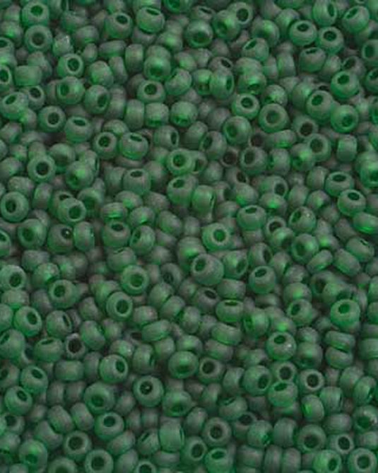 10/0 Czech Seed Beads Dark Green Matte Transparent 22g
