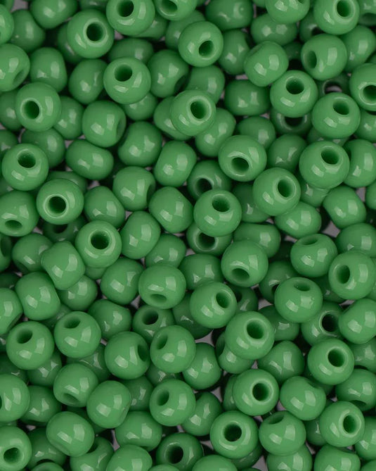 10/0 Czech Seed Beads Medium Green Opaque 22g