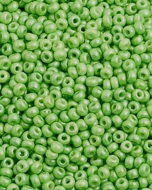 10/0 Czech Seed Beads Shiny Green 22g
