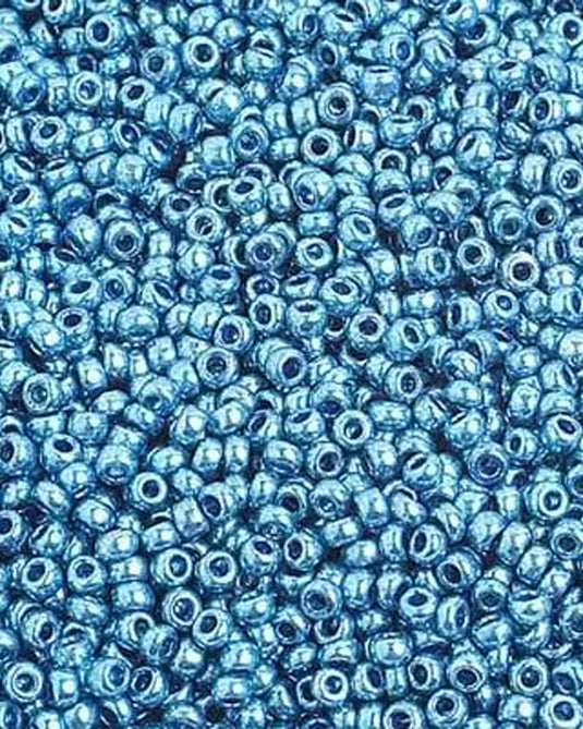 10/0 Czech Seed Beads Blue Metallic 22g
