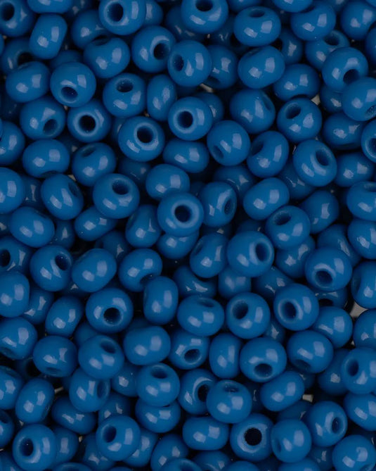 10/0 Czech Seed Beads Medium Blue Opaque 24g