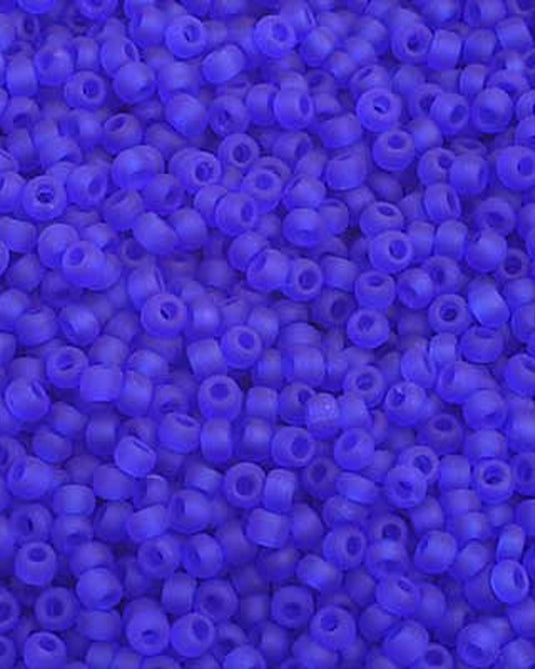10/0 Czech Seed Beads Dark Blue Matte Transparent 24g