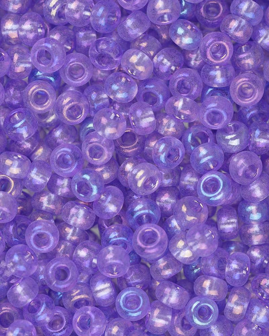 10/0 Czech Seed Beads Mauve Rainbow AB Transparent 24g