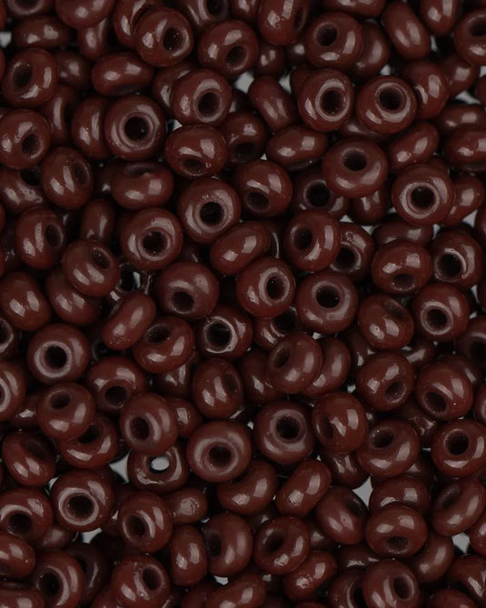 10/0 Czech Seed Beads Dark Brown Opaque 24g