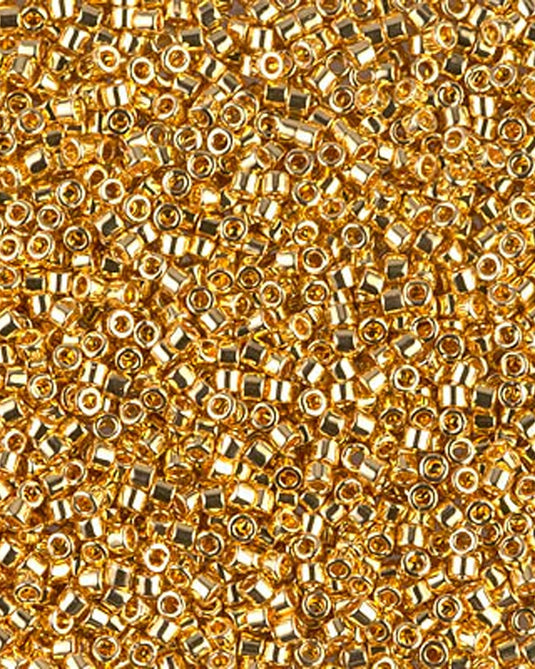 11/0 Miyuki Delica Beads 24kt Gold Plated 3.3g