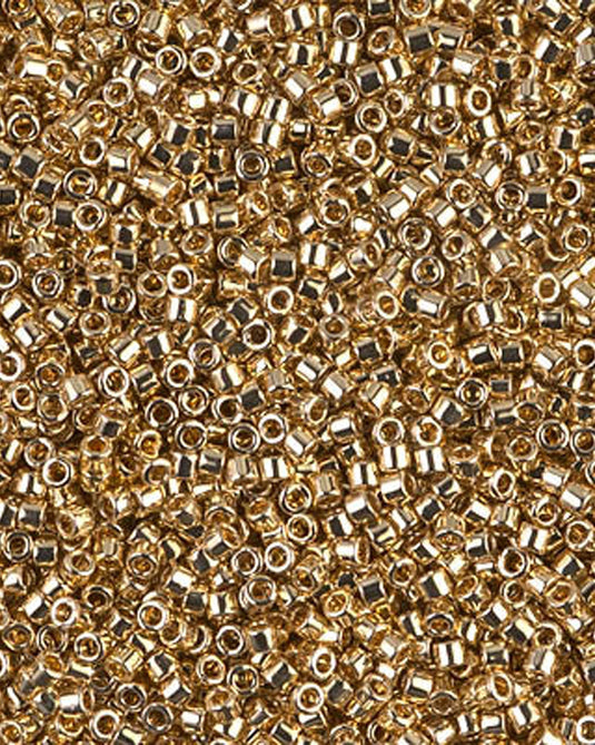 11/0 Miyuki Delica Beads Light 24kt Gold Plated 3.3g