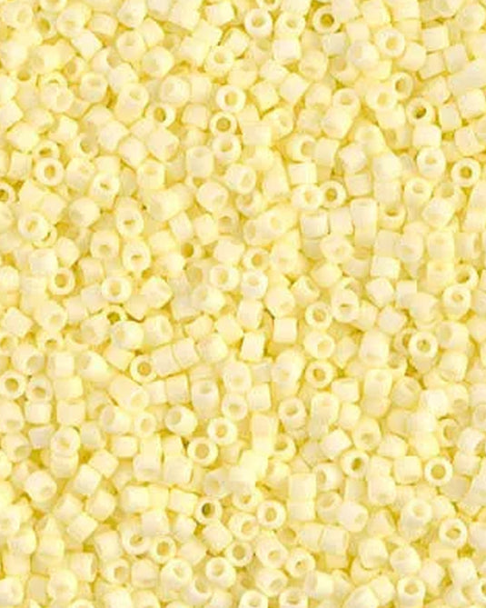 11/0 Miyuki Delica Beads Pale Yellow Opaque Matte 5.2g