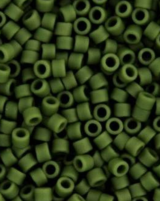 11/0 Miyuki Delica Beads Green Avacado Opaque Matte 5.2g