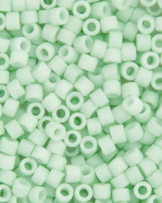 11/0 Miyuki Delica Beads Light Green Mint Opaque Matte 5.2g
