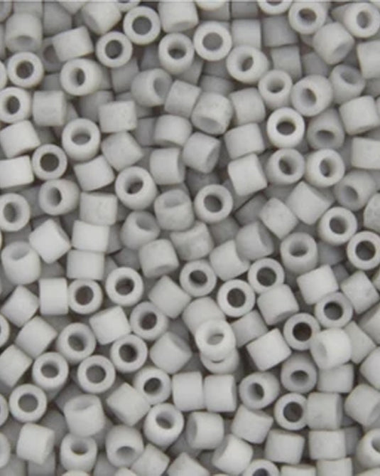 11/0 Miyuki Delica Beads Light Grey Smoke Opaque Matte 5.2g