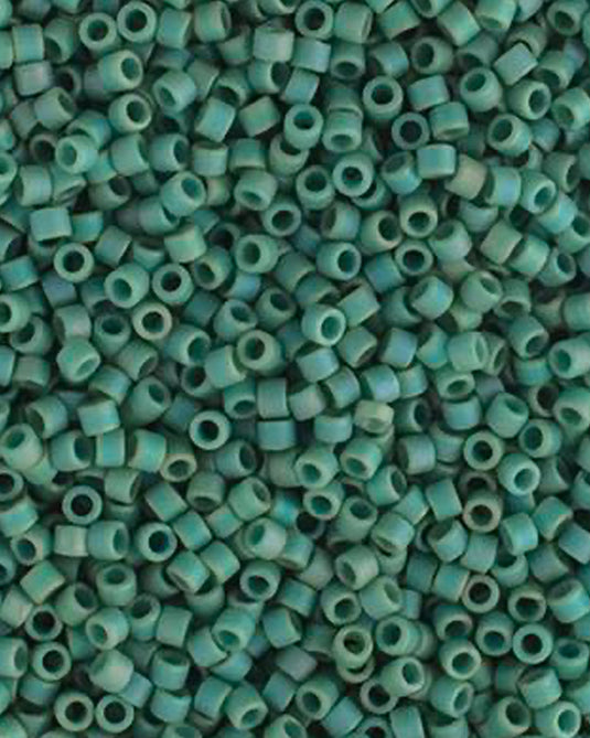 11/0 Miyuki Delica Beads Frosted Glazed Rainbow Green Mint 5.2g