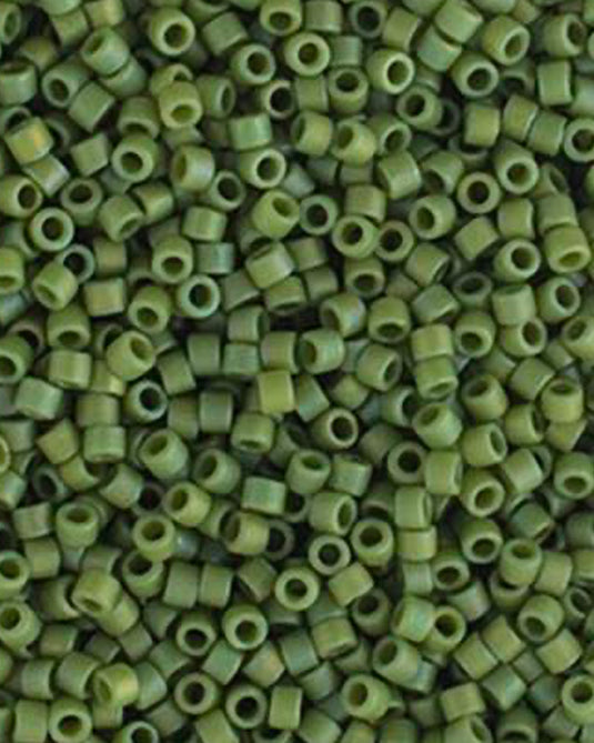 11/0 Miyuki Delica Beads Frosted Glazed Rainbow Green Light 5.2g