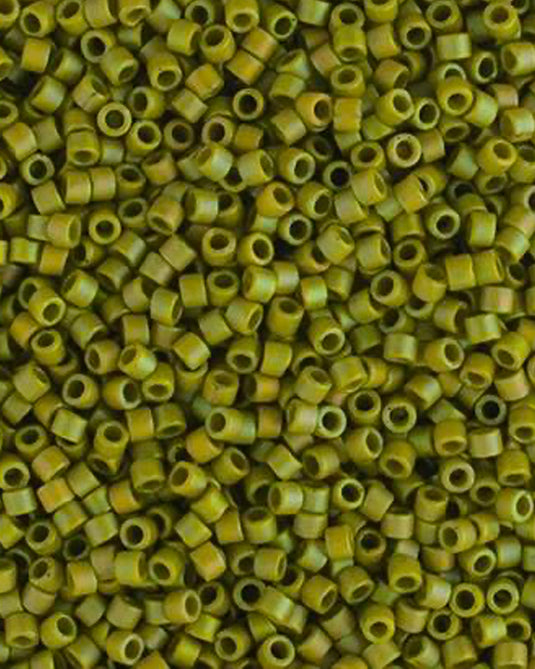 11/0 Miyuki Delica Beads Frosted Glazed Rainbow Green Lime 5.2g