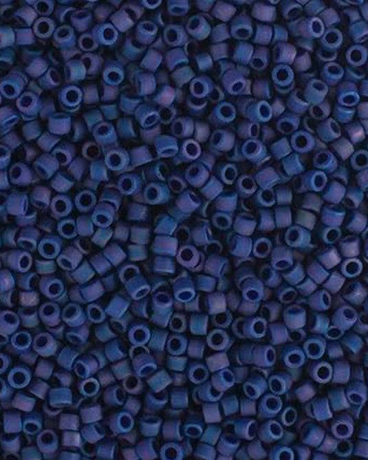 11/0 Miyuki Delica Beads Frosted Glazed Rainbow Blue Indigo 5.2g