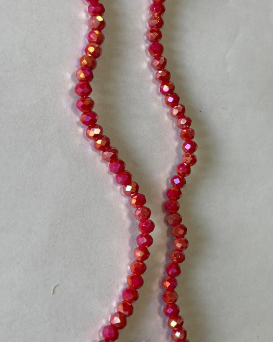 Rhondelle Glass Beads Red AB 4mm