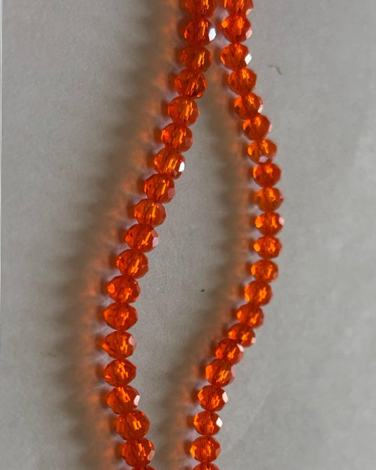 Rhondelle Glass Beads Transparent Dark Orange 4mm