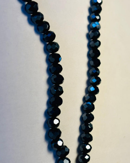 Rhondelle Glass Beads Black AB 4mm