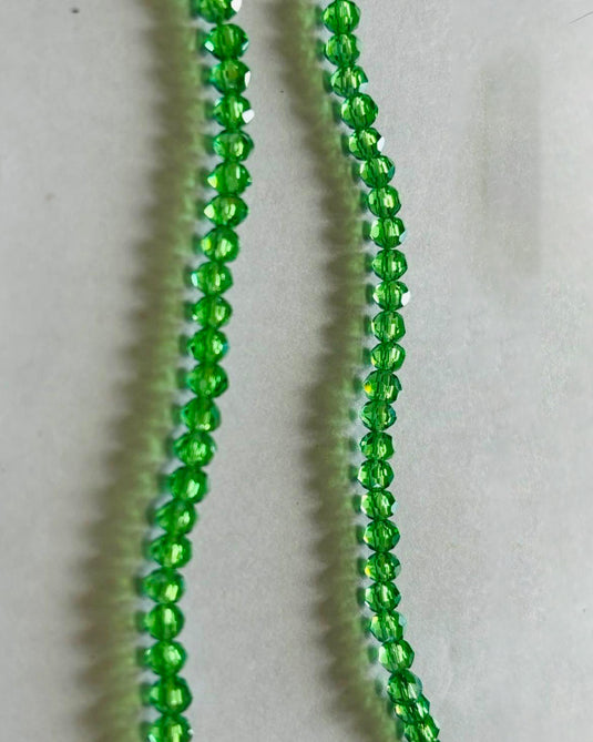 Rhondelle Glass Beads Transparent Green 4mm