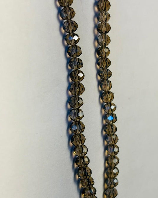 Rhondelle Glass Beads Transparent Grey 4mm