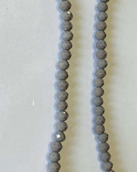 Rhondelle Glass Beads Grey 4mm