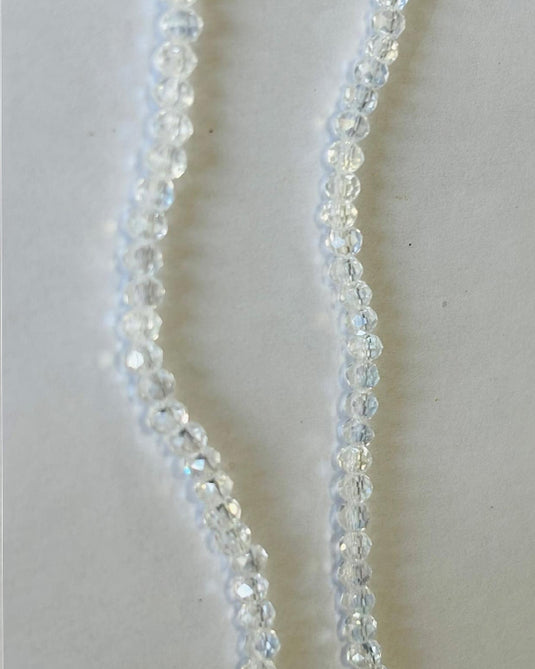 Rhondelle Glass Beads Transparent White 4mm