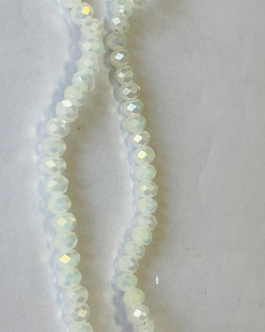 Rhondelle Glass Beads Ivory AB 4mm
