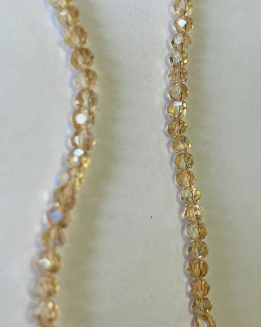 Rhondelle Glass Beads Transparent Cream 4mm