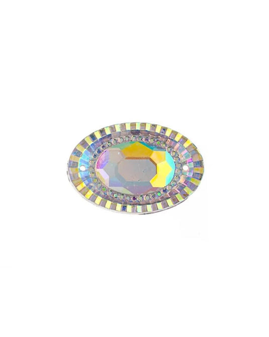Piikki Stones 20x30 Oval Crystal AB Resin Sew-on