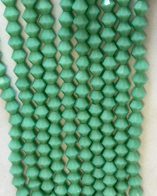 Bicone Glass Beads Green 6mm