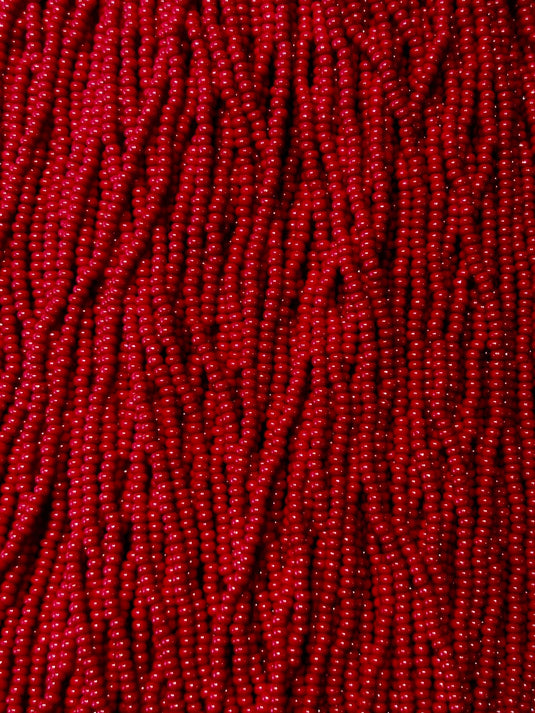 11/0 Czech Seed Beads 
Medium Dark Red Opaque