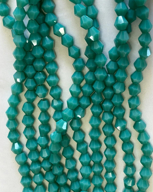 Bicone Glass Beads Light Teal Blue 6mm