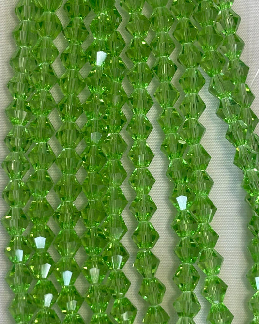 Bicone Glass Beads Shamrock 6mm