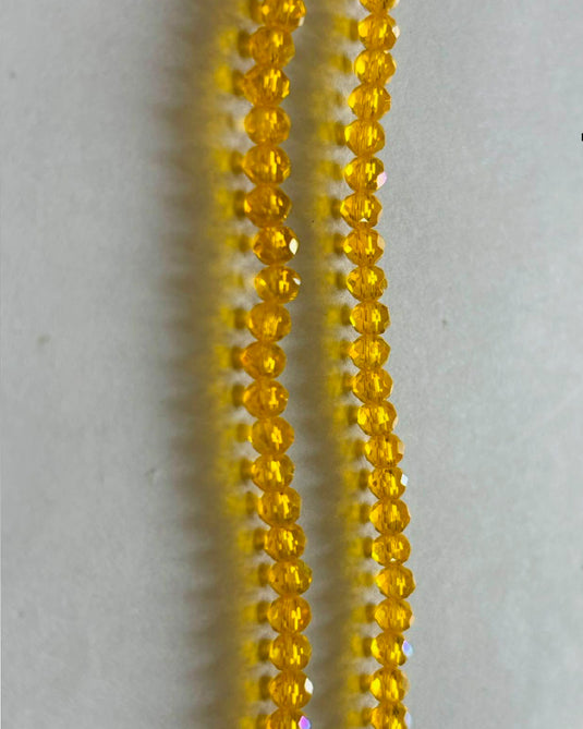 Rhondelle Glass Beads Transparent Dark Yellow 4mm